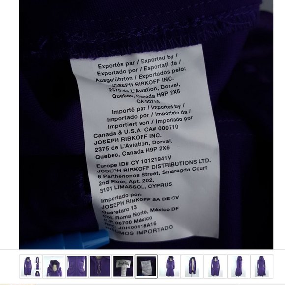 Joseph Ribkoff Zip up Dress Hooded Purple Women sz 4 - Picture 10 of 10